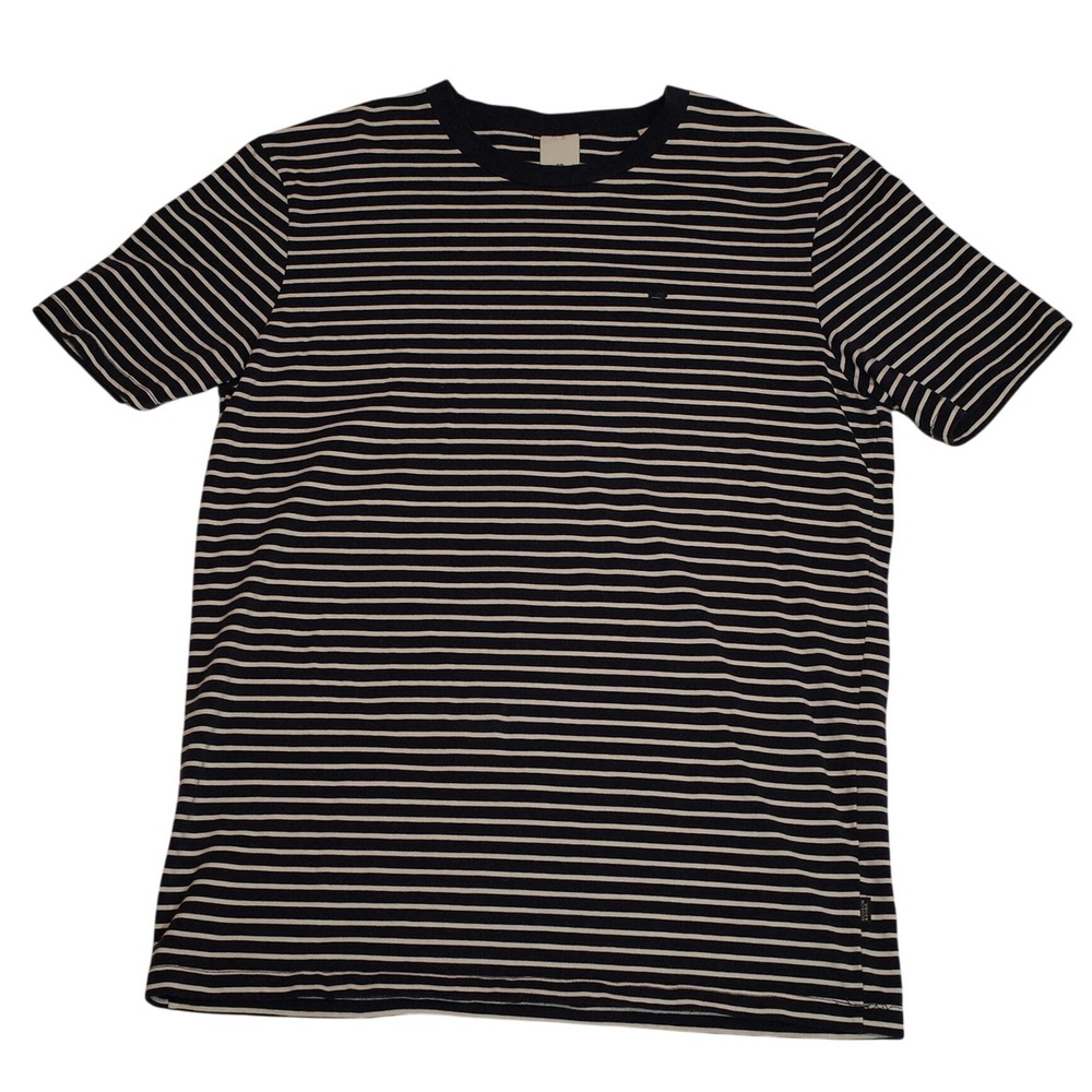 Scotch and Soda Striped Stretch T-shirt Size M Nautical Navy Blue Fisherman core